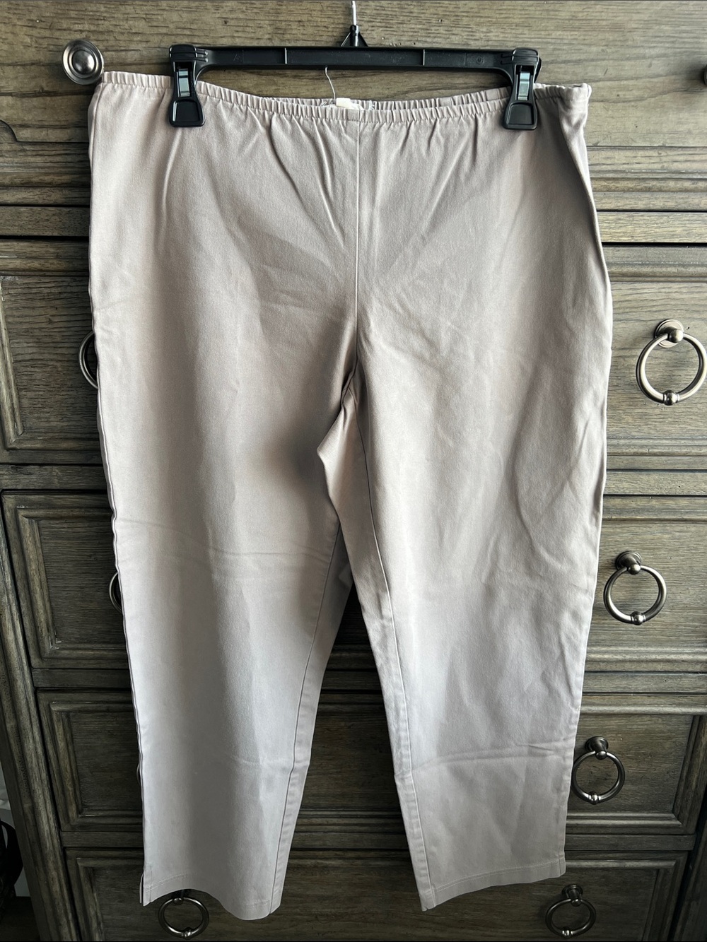 Eileen Fisher Organic Cotton Cropped Wide-Leg Pants in Light Tan